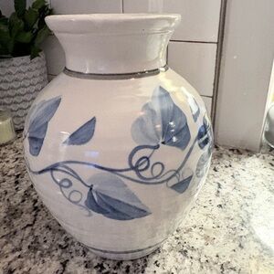 Blue and White Floral Vase